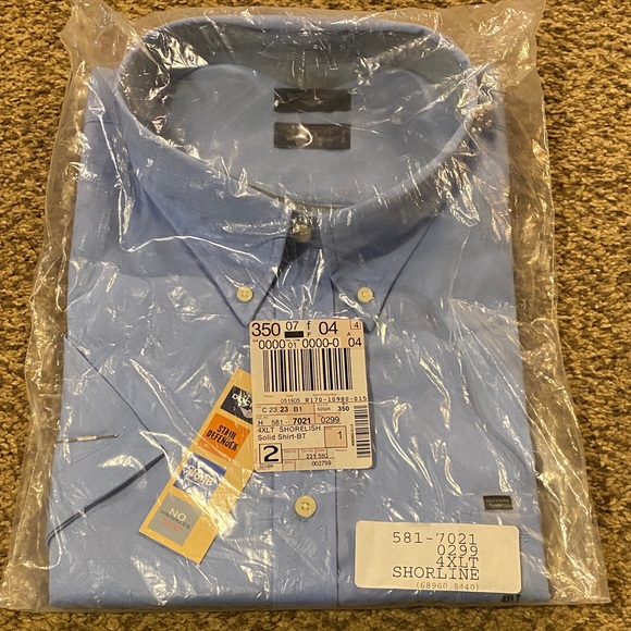 NWT Shoreline Dockers Light Blue Men's Dress Shirt 4XLT - Picture 1 of 5